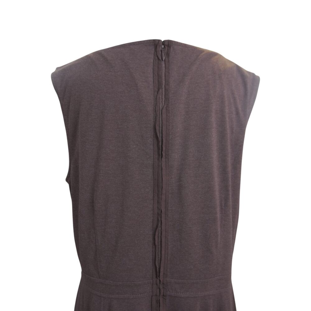 LOFT Dress Size 14 Toffee Brown Sleeveless Fit Flare Lined Fall Neutral EUC - Picture 9 of 16